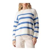 Gestreepte Knit O-Neck Sweater Selected Femme , White , Dames