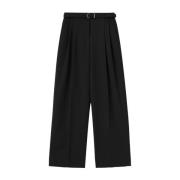 Wijde Plooiende Broek Jil Sander , Black , Dames