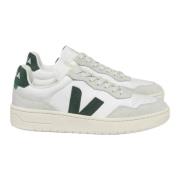 Groene platte schoenen leer wit Veja , Multicolor , Heren