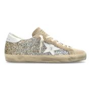 Glitter Suede Star Heel Sneakers Golden Goose , Beige , Dames