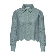 Lange Mouw Shirt Geweven Only , Green , Dames