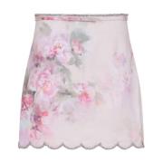 Bloemen Gerimpelde Mini Rok Zimmermann , Multicolor , Dames