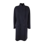 Stijlvolle dubbelrijige overjas Brunello Cucinelli , Blue , Dames