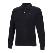 Zwarte katoenen poloshirt met logo La Martina , Black , Heren