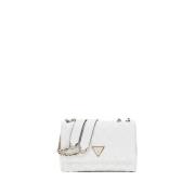 Witte Schoudertas met Metalen Details Guess , White , Dames