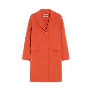 Pure wol cocoon snit jas Max Mara , Orange , Dames