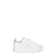 Witte Leren Sneakers met Strass Detail Cult , White , Dames