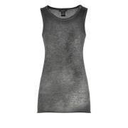 Grijze Mouwloze Ronde Hals Top Avant Toi , Gray , Dames