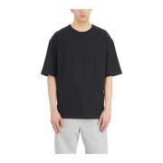 Katoenen Boxy T-shirt Lemaire , Black , Heren