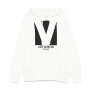 Witte Hoodie met Koord Valentino Garavani , White , Dames