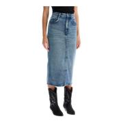 Denim midi rok met voor split Isabel Marant , Blue , Dames