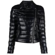 Gewatteerd Jack met Off-Center Rits Herno , Black , Dames