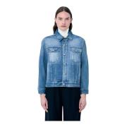 Versleten Denim Jack MM6 Maison Margiela , Blue , Dames