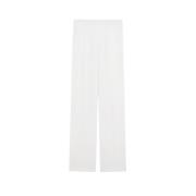 Zuivere wol crêpe satijnen broek Max Mara Studio , White , Dames