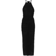 Zwart Halternek Mouwloos Open Rug Jurk Mugler , Black , Dames