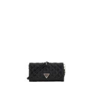 Zwarte schoudertas met gouden details Guess , Black , Dames