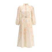 Bloemen lange jurk met parelknopen Zimmermann , Beige , Dames