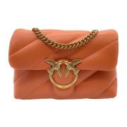 Love Puff Mini Clutch in Nappa Pinko , Orange , Dames