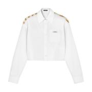 Wit Shirt met Medusa Head Motif Versace , White , Dames