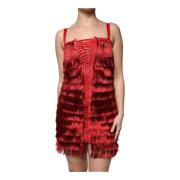 Rode Kant Sheath Mini Jurk Dolce & Gabbana , Red , Dames