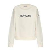 Sweatshirt met geborduurd logo Moncler , Beige , Dames