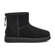 Klassieke Mini Logo Ritslaarsjes UGG , Black , Dames