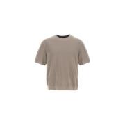 Katoenen Crew Neck T-Shirt Herno , Brown , Heren