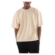 Dubbele Embro Boxy Tee Garment Workshop , Beige , Heren