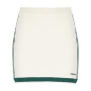 Witte Wol Mini Rok Elastische Taille Casablanca , White , Dames