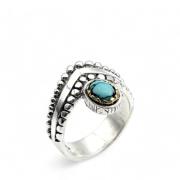 925 Zilver Turkoois Onyx Ring Jalan Jalan , Gray , Dames