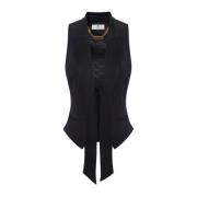 Stijlvolle Gilet voor Vrouwen Elisabetta Franchi , Black , Dames