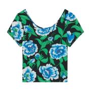 Peonies Boothals Korte Mouw Top Kenzo , Multicolor , Dames