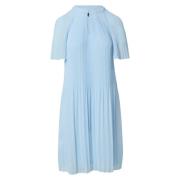 Stromende Geplisseerde Jurk van Chiffon Comma , Blue , Dames