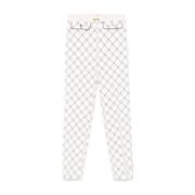 Witte Broek Met Zijrits Detail Elisabetta Franchi , White , Dames