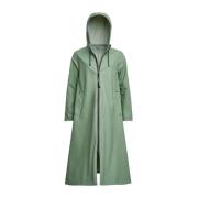 Lichtgewicht Rits Knielange Regenjas Stutterheim , Green , Dames