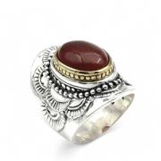 Braziliaanse Cornaline Zilveren Ring Jalan Jalan , Brown , Dames