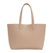 Omkeerbare Tote Tas met Metalen Logo Twinset , Beige , Dames