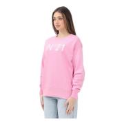 Roze Crewneck Sweater Lente Zomer N21 , Pink , Dames