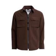 Waterdicht Met Rits Overshirt Stutterheim , Brown , Heren