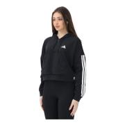 Zwarte half-zip Essentials 3-Stripes trui Adidas , Black , Dames