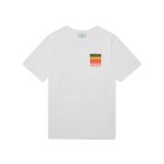 Gradient Logo Wit T-Shirt Casablanca , White , Heren