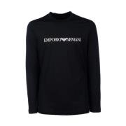 Casual Katoenen T-Shirt voor Mannen Emporio Armani , Black , Heren