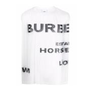 Mesh Tank Top met Horseferry Print Burberry , White , Heren