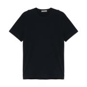 Blauw Geborduurd Logo T-shirt Corneliani , Blue , Heren