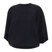 Zwarte Batwing Sweater Italië Gemaakt Kaos , Black , Dames