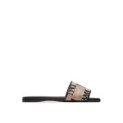 Logo Slide Leren Sandalen Vrouwen Max Mara , Black , Dames