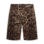 Leopard Print Bermuda Shorts Mannen Dolce & Gabbana , Brown , Heren