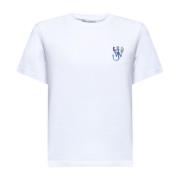 Anker Logo Print Wit T-shirt JW Anderson , White , Dames