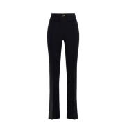 Zwarte Stretch Crêpe Slim Fit Broek Elisabetta Franchi , Black , Dames