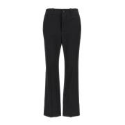 Katoenen Broek met Voorknoopsluiting Saint Laurent , Black , Dames